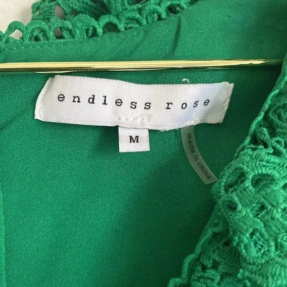 Endless Rose Lace Green tiered Midi Dress (M) - Picture 7 of 8